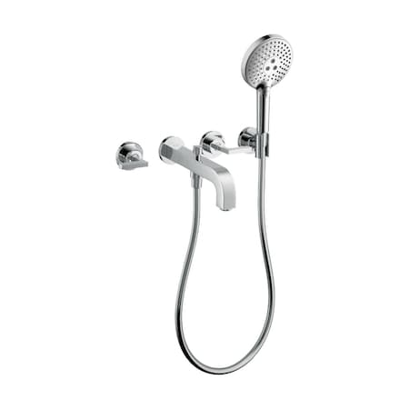 Axor Citterio 3-Hole Wall-Mounted Tub Trim with Handshower, 1.75 GPM- Lever Handles in Chrome 39448001