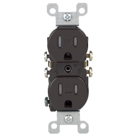 Ezgeneration Duplex Straight Blade Receptacle, 5-15R, 15 A, 125V AC, 2 Pole, 3 Wire, Flush Mount, Grounded EZ334330