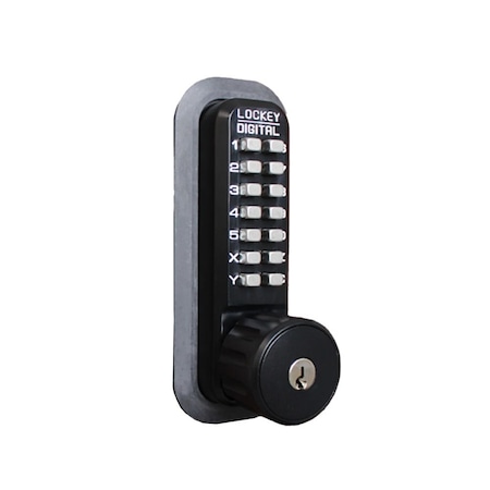Lockey Mechanical Deadbolt with Single Combination and Key Override Jet Black Marine Grade Finish 2210JBMGKO