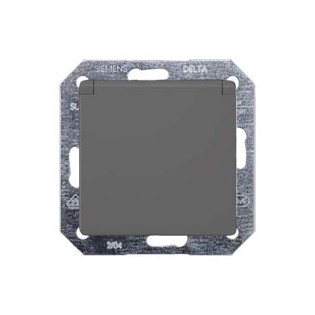 Siemens DELTA i-system carbon metallic SCHUKO socket outlet 10/16 A 250 V With screwless 5UB1927