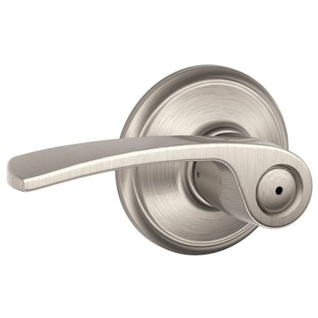 Schlage F Series Privacy Lever, Mechanical Lock, Satin Nickel, Metal, Residential, 2 Grade F40VMER619