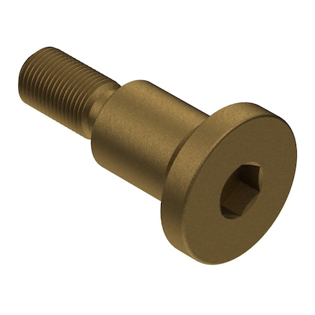 Ampg Cap Head Shoulder Bolts Low Profile Smooth Hex Drive Coarse Thread 3/8 in x 3/8 in Brass BLTS22-0375-0375BRSP