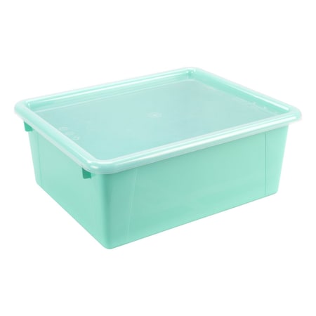 Storex Deep Storage Tray with Lid, Teal 62549U05C
