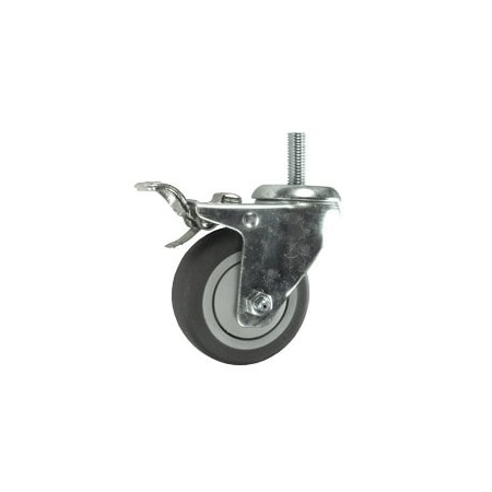Service Caster 3 Inch Thermoplastic Rubber Swivel 1/2 Inch Stem Caster with Total Lock Brake SCC SCC-TSTTL20S314-TPRB-121315