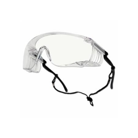 Bolle Safety Override Safety Glasses, Clear Poly Anti-Fog/Anti-Scratch Lens, Black Frame 286-40054