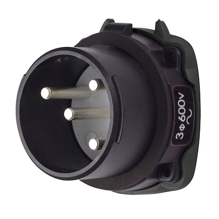 Meltric DS30 HAZ INLET POLY BLACK SIZE 3 TYPE 4X 3P+G 30 A 600 VAC 60 Hz NO AUX 35-38143-HAZ