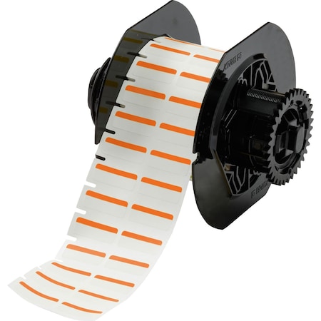 Brady Color Polyester Laboratory Labels 0.375 in H x 1 in W Orange, White 1500/RL B33-152-494-OR