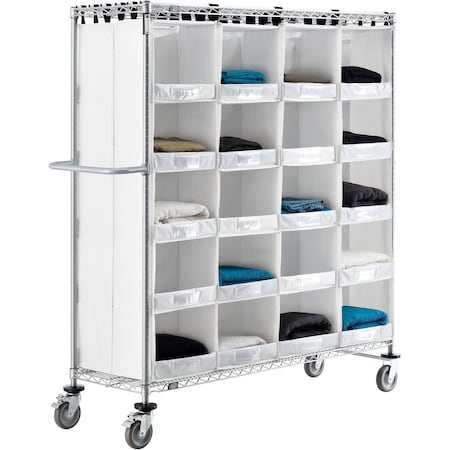 Global Industrial Nexel Stock Picking Truck, Back To Back, 40 Cells, 60"L x 18"W x 69"H, White 800442