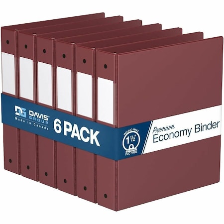 Davis Group Premium Economy, Round Ring, Binder, (Burgundy, 1.5"), PK6 2312-08-06