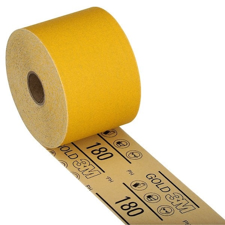 3M Sandpaper Roll, Grit 180, Coated, Gold 7100371969