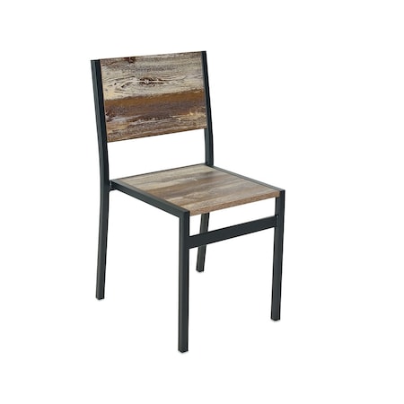 Bfm Seating Chester Chair - Farm House Relic Seat & Back - Steel Frame - Sand Black 102CFHR-SB