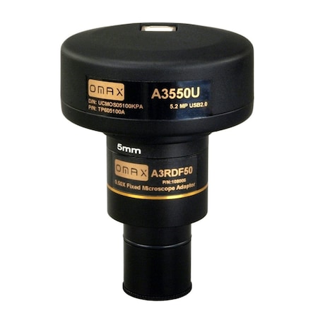 Amscope OMAX 5MP USB 2.0 C-Mount Microscope Camera for Windows, Mac OS, and Linux A3550U