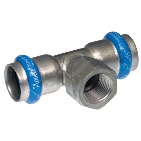 Apollo Valves TEE, SS, F, PXPXFPT, 3/4 (SMARTPRESS 5712F, 3/4), 10PK 123457105