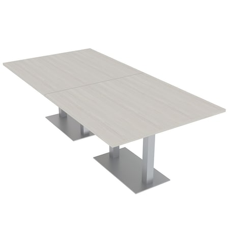 Skutchi Designs Rectangle Conference Table With Power Unit, 48 in W, 96 in L, Ivory HAR-REC-48X96-DOU-K458-NA