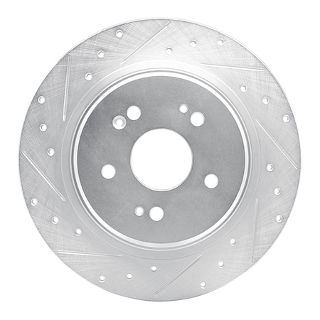 Dynamic Friction Co DFC Brake Rotor - Drilled and Slotted - Silver 631-58029L
