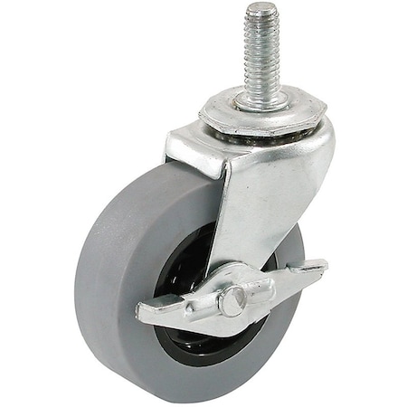 Shepherd Hardware CASTER TPR STEM W/BRAKE 2 IN GREY 3264