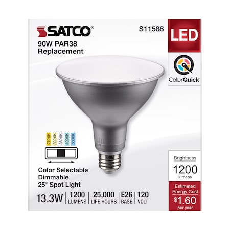 Satco Products Satco PAR38 E26 (Medium) LED Bulb Tunable White/Color Changing 90 Watt Equivalence S11588