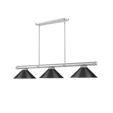 Z-Lite Vanguard Brushed Nickel 3 Light Billiard 3050-3BN-MB15