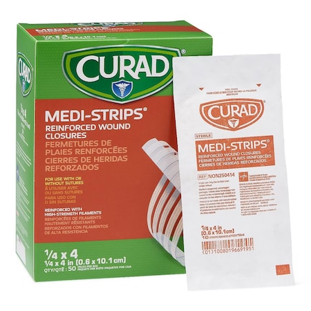 Medline CURAD Sterile Medi-Strip Wound Closure, 1/4in x 4in, 10PK NON250414H