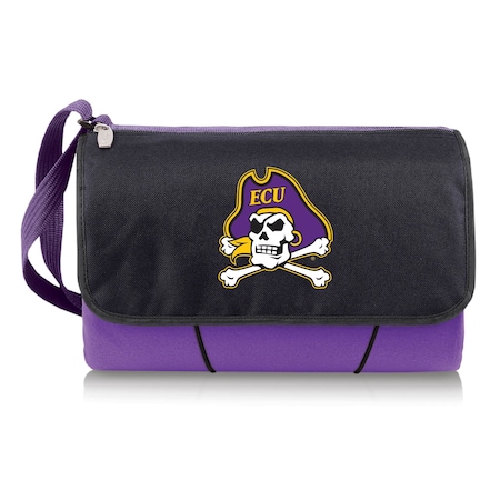 Picnic Time Family Of Brands NCAA East Carolina Pirates Blanket Tote Outdoor Picnic BlanketPurple with Black Flap 820-00-101-874-0