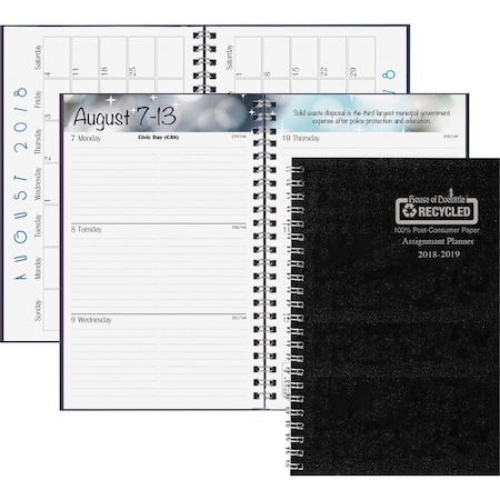 House Of Doolittle Academic Weekly Assignment Book, Black, PK3 274RTG-02