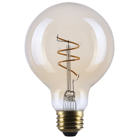 Satco 5.5 Watt G25 LED 2000K CCT Medium Base Clear Glass Amber Coil Filament Dimmable 120 Volt S14211