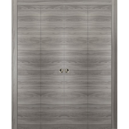 Sartodoors Sliding Closet Double Bi-fold Doors, Planum 0010 Ginger Ash, Sturdy Tracks Moldings Trims Hardware PLANUM0010DBF-GA-96 x 84 (4* 24x84)