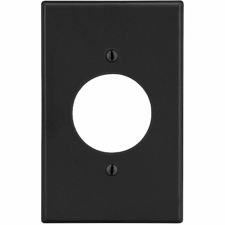 Hubbell Wiring Device-Kellems Wallplate, 1-Gang, 1.60" Opening, Black P720BK