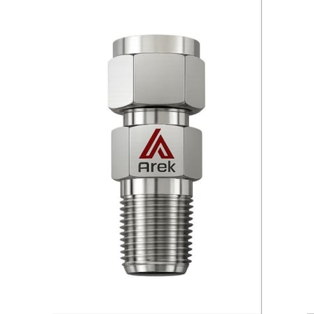 Arek Male Connector Tube OD1/2" x 1/2" NPT SS 316 RL116 MC_1/2 X 1/2