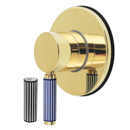 Kingston Brass Single-Handle Six-Way Diverter Valve with Round Trim Kit, Polished Brass KS4032KPS