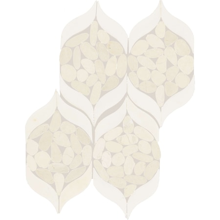 Daltile Pebble Oasis Natural Stone Petal Pebble Mosaic 15in x 11in in Tumbled Icicle, 11PK PB31PETLPBLMSTM