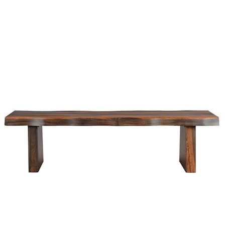 Homeroots 68" Dark Brown Solid Wood Dining Bench 522083