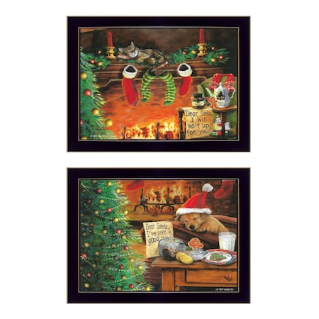 Homeroots Set Of Two Ive Been A Good Boy 3 Black Framed Print Wall Art, 2PK 407205