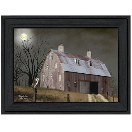 Homeroots Midnight Moon 4 Black Framed Print Wall Art 406300