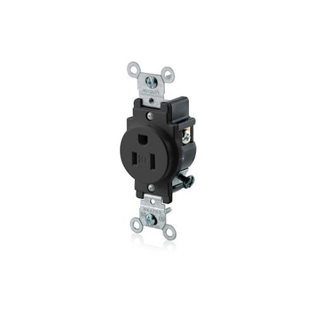 Leviton PlugsandReceptacles, 15A, 125VAC, Blk, Nylon T5015-E