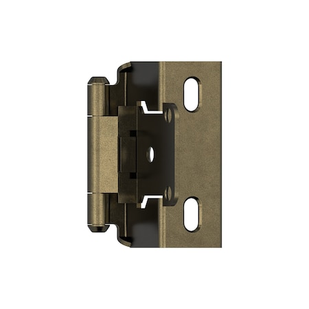 Amerock 1/2in 13mm Overlay Self Closing Full Wrap Burnished Brass Cabinet Hinge, 1 Pair BPR7540BB