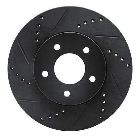 Dynamic Friction Co DFC Brake Rotor - Drilled and Slotted - Black 633-47063L
