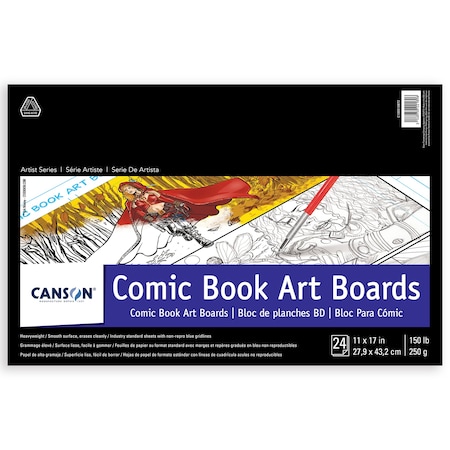 Canson Artist Series Comic Board, Glue Binding, 24 Sheet, 11x17 inch C100510872