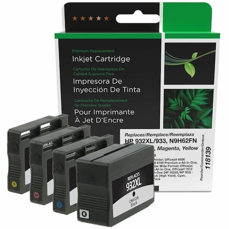 Clover Imaging Group Imaging Remanufactured High Yield Black, Cyan, Magenta, Yellow Ink Cartridges 118139