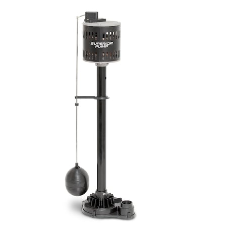 Superior 1/2 HP, Thermoplastic Pedestal Sump Pump, with Adjustable Vertical Float Switch 92553