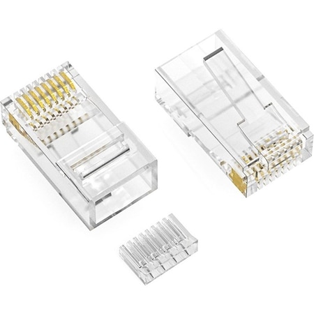 Axiom RJ45 CAT6 UTP PLUG W/INSERTER SOLID/STRANDED WIRE 50 MICRON 100-PACK RJ45C6USI100-AX
