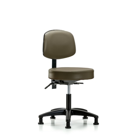 Blue Ridge Ergonomics Vinyl Stool, Back, Desk, Tilt, Glides, Royal BR-VDHST-RG-T1-RG-8809