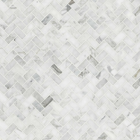 Msi Calacatta Cressa Herringbone 12 In. X 12 In. X 10 Mm Honed Marble Mesh-Mounted Mosaic Tile, 10PK ZOR-MD-0140