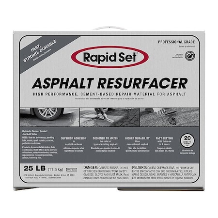 Rapid Set Asphalt Resurfacer, Box, 25 lb 185320025