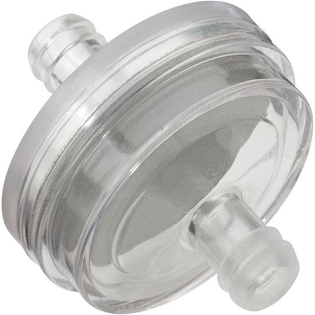 Helix Racing Products Fuel Filter, 1/4In 6mm, Large Disk Shape, Clear W/ Stainless Steel Mesh Screen 118-9016