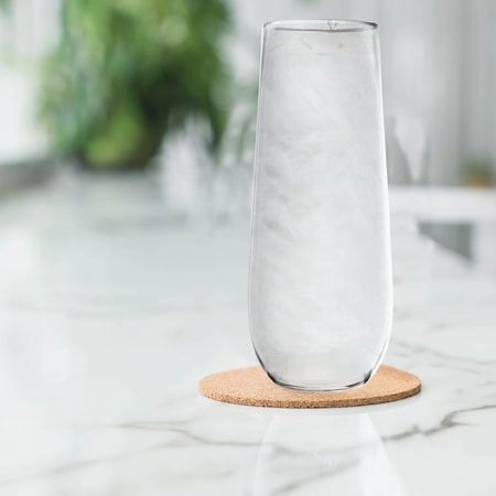 Smarty Had A Party 9 oz. Clear Stemless Plastic Champagne Flutes (64 Glasses), 64PK 03709-CASE