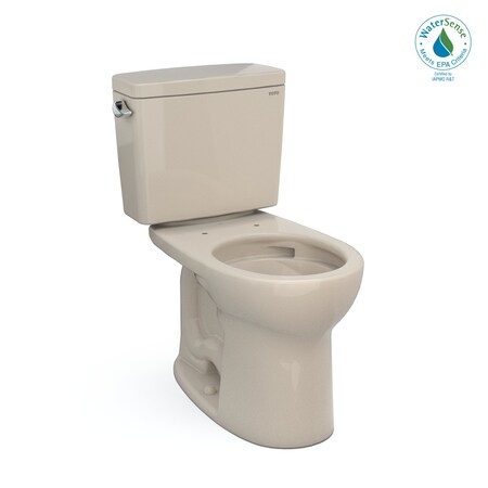Toto Drake CST775CEFG 1.28 GPF Two-Piece Round Chair Height Toilet with Left Hand Lever, Bone CST775CEFG#03