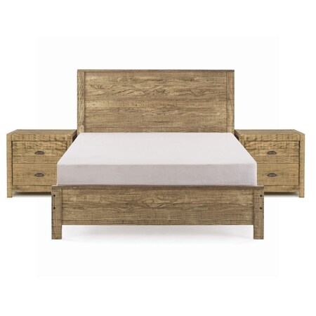 Homeroots Three Piece Walnut Solid Wood Bedroom Set 523979