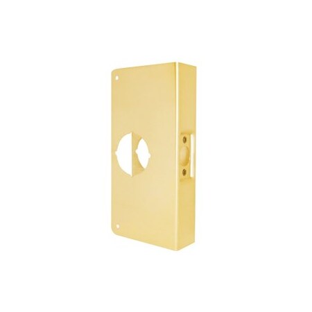Don-Jo Mfg Door Wrap 2-3/4in Backset, 1-3/4in Door, 4-1/4in W x 9in H, 2-1/8in Hole, 605/US3 Polished Brass 4-PB-CW
