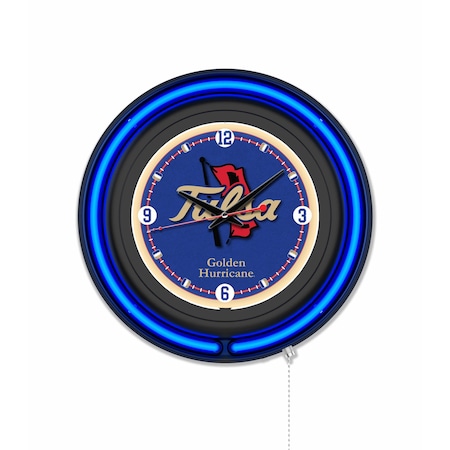 Holland Bar Stool University of Tulsa 15 Double Neon Wall Clock Clk15BK